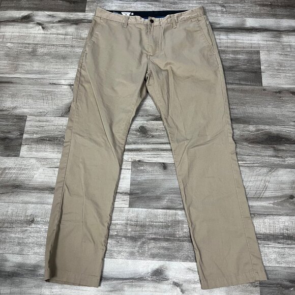 Volcom Mid Rise Classic Straight Leg Chino Pants Tan Men’s Size 36 - Picture 1 of 10